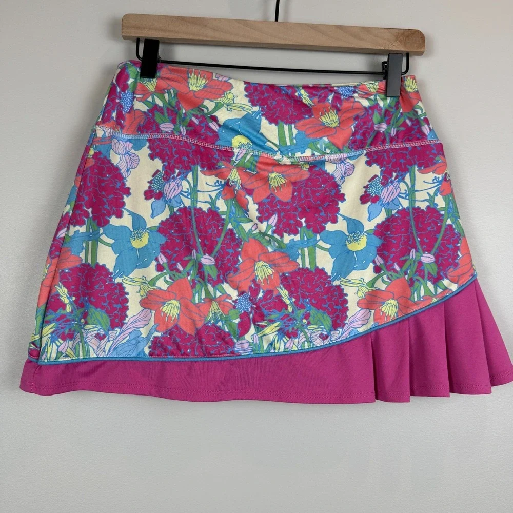 Birdies And Bows Athletic Skort Women S Multi Floral Performance Pickleball Golf